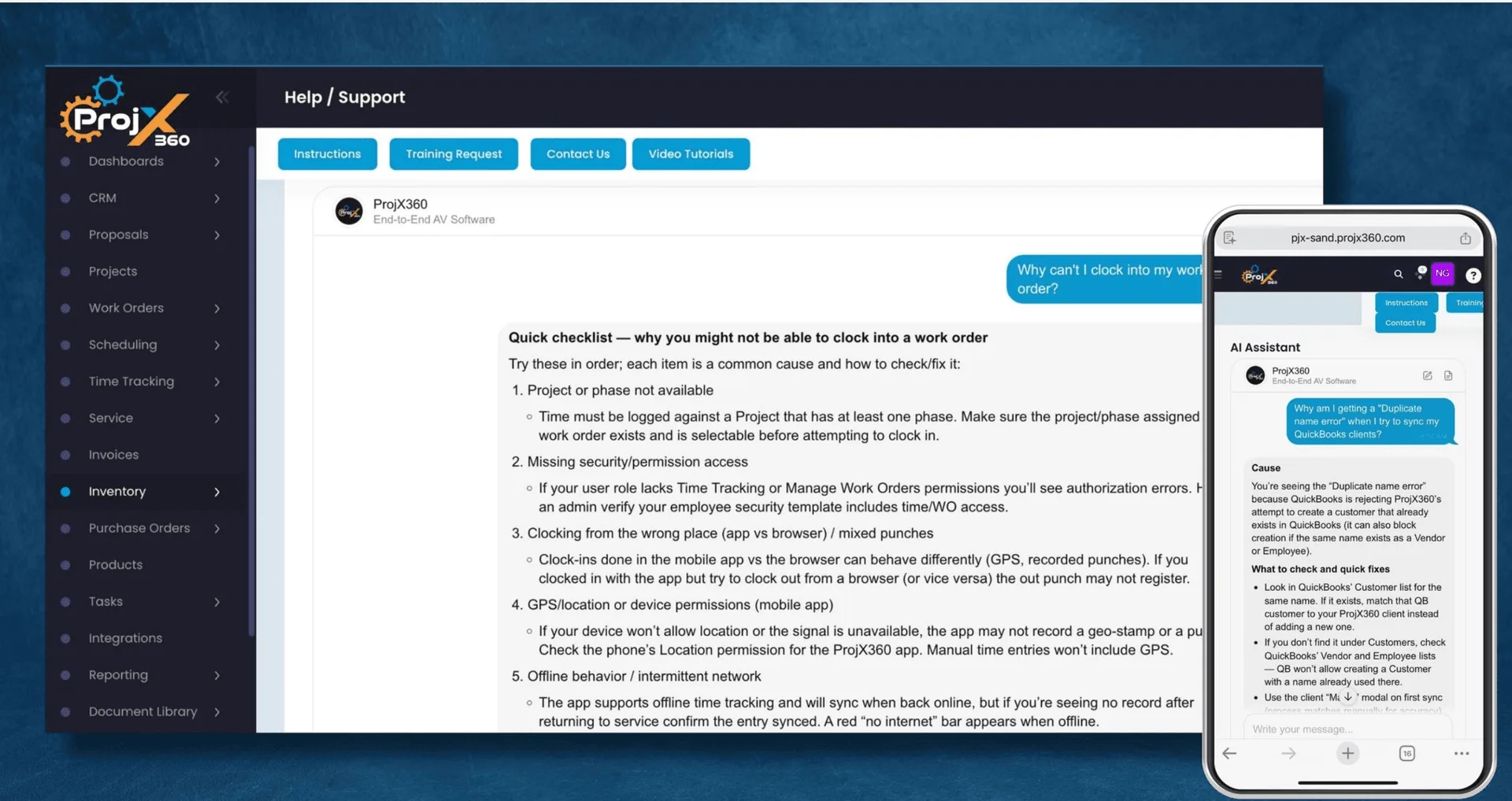 ProjX360 AI Assistant